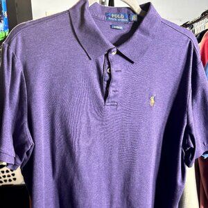 Polo Ralph Lauren Purple Classic Fit 100% Cotton Men's Polo SZ Large